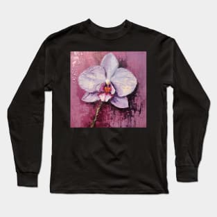 Palest Purple Folk Art Orchid Long Sleeve T-Shirt